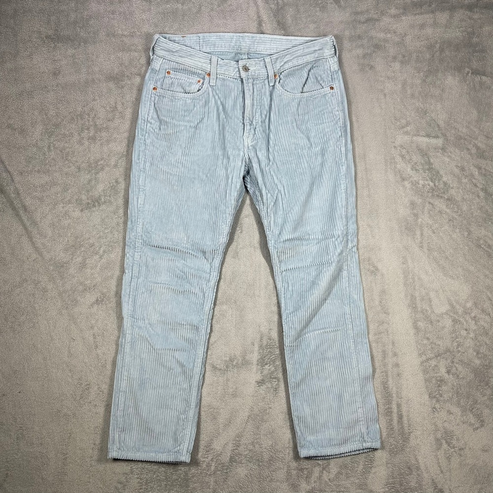 Levi's 559 Corduroy Pants Mens 32x30 (29) Light Baby Blue Relaxed Straight Wale